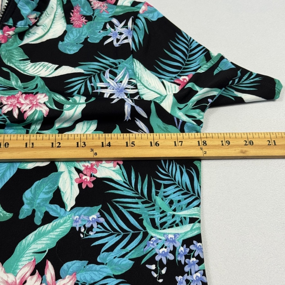 Tommy Bahama Golf 1/4 Zip Hawaiian Floral Dress Tropical Multicolor Women Medium - Picture 10 of 13
